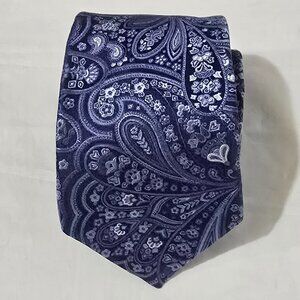 Alara Made in USA 100% Silk Necktie - Blue Paisley - 3 5/8" x 59"